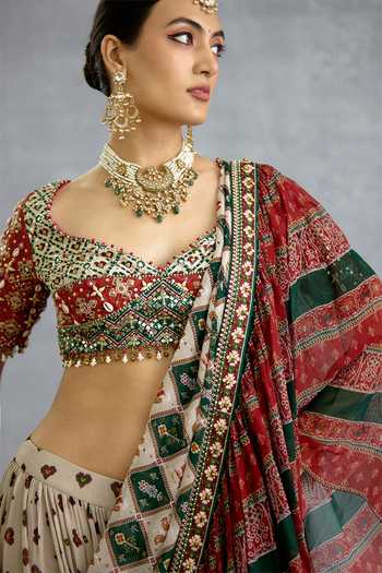Buy_Torani_Multi Color Georgette Surkhi Rangili Eshna Pre-draped Saree _Online_at_Aza_Fashions