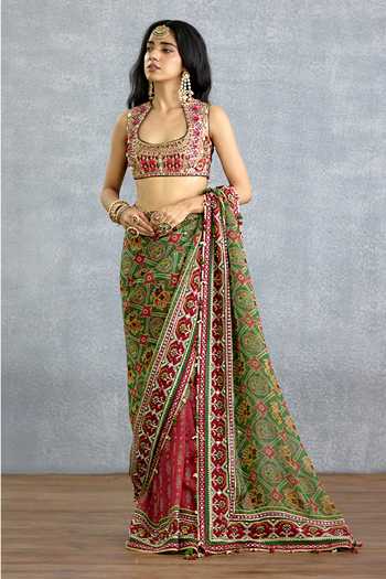 Shop_Torani_Multi Color Georgette Trinaja Surkhi Ameesha Saree 