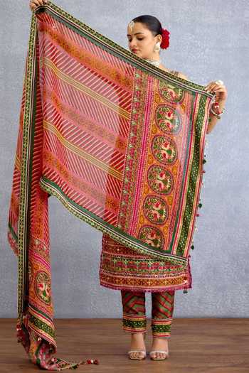 Buy_Torani_Multi Color Silk, Organza Scoop Neck, Yes Rangili Sahithi Kurta Set _Online