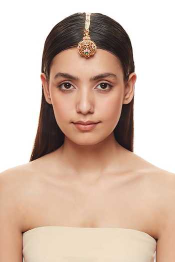 Buy_Raabta By Rahul_Multi Color Gulshan Borla Pearl Maangtikka _at_Aza_Fashions