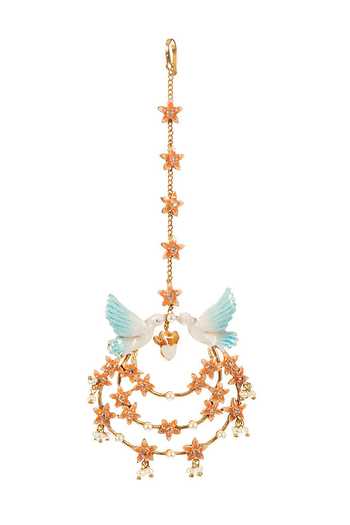 Shop_Raabta By Rahul_Multi Color Bird Of Paradise Tikka _at_Aza_Fashions