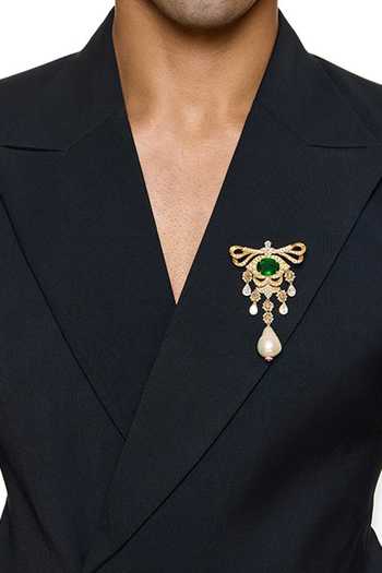 Raabta By Rahul_Green Majesties Brooch _Online_at_Aza_Fashions