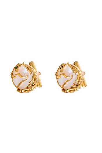 Shop_Raabta By Rahul_Green Stallion Cufflinks _at_Aza_Fashions