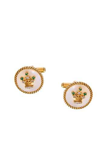 Shop_Raabta By Rahul_Green Tajdar Cufflinks - Set Of 2 _at_Aza_Fashions