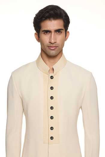 Buy_Raabta By Rahul_Green Nawaabi Set Of 7 Buttons _at_Aza_Fashions