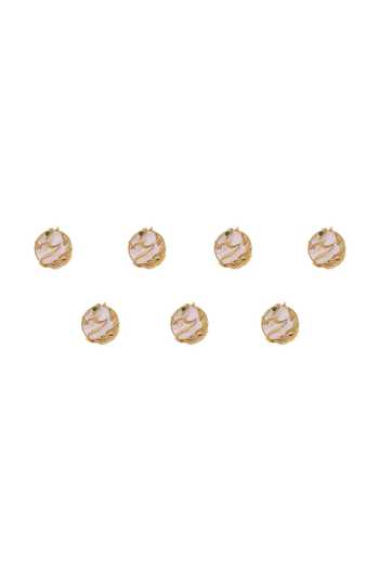 Shop_Raabta By Rahul_Green Stallion Set Of 7 Buttons _at_Aza_Fashions