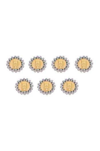 Shop_Raabta By Rahul_Green Minaar Set Of 7 Buttons _at_Aza_Fashions
