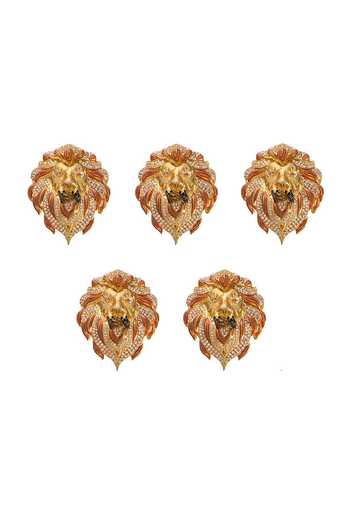 Shop_Raabta By Rahul_Gold Rage Set Of 5 Buttons _at_Aza_Fashions