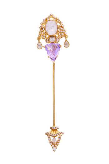Shop_Raabta By Rahul_Purple Lavender Frost Lapel Pin _at_Aza_Fashions