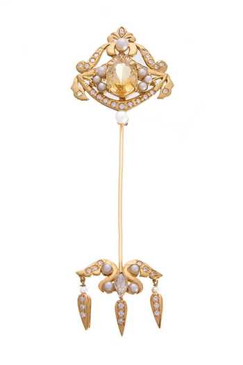 Shop_Raabta By Rahul_Gold Subah E Kiran Lapel Pin _at_Aza_Fashions
