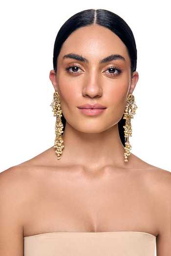 Raabta By Rahul_Gold Plated Azhur Magar Jodi Earrings _Online_at_Aza_Fashions