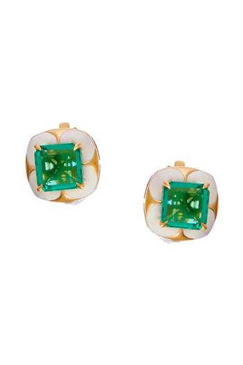 Shop_Raabta By Rahul_Green Whispers Of Growth Earrings _at_Aza_Fashions