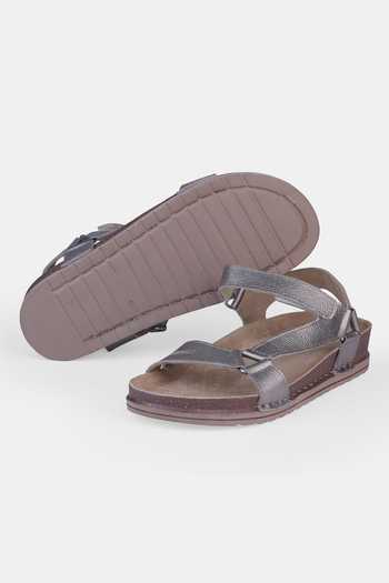 Shop_Heel Your Sole_Grey Viviana Gunmetal Flats _at_Aza_Fashions