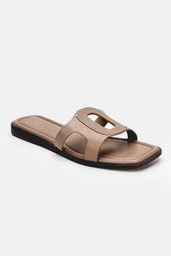 Buy_Heel Your Sole_Taupe Zaza Flats _Online_at_Aza_Fashions