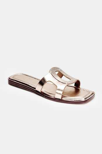 Buy_Heel Your Sole_Gold Zaza Metallic Flats _Online_at_Aza_Fashions