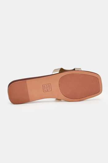 Shop_Heel Your Sole_Gold Zaza Metallic Flats _Online_at_Aza_Fashions
