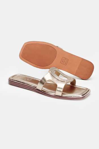 Shop_Heel Your Sole_Gold Zaza Metallic Flats _at_Aza_Fashions