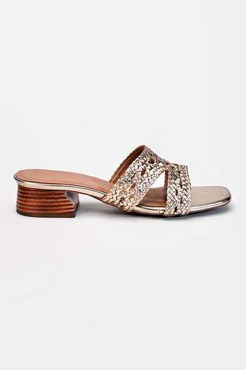 Buy_Heel Your Sole_Gold Jazz Braided Heels _Online_at_Aza_Fashions