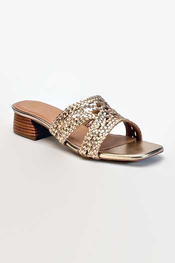 Heel Your Sole_Gold Jazz Braided Heels _at_Aza_Fashions