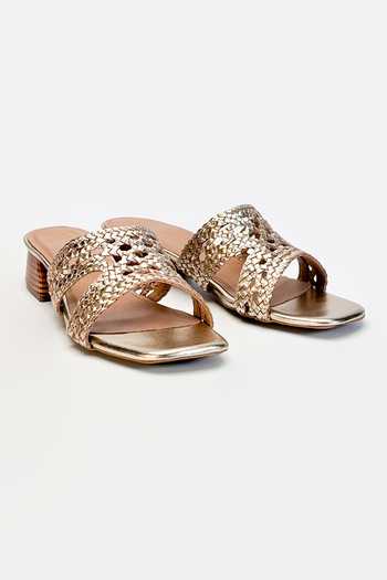 Buy_Heel Your Sole_Gold Jazz Braided Heels 