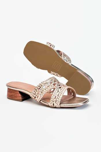 Shop_Heel Your Sole_Gold Jazz Braided Heels _at_Aza_Fashions