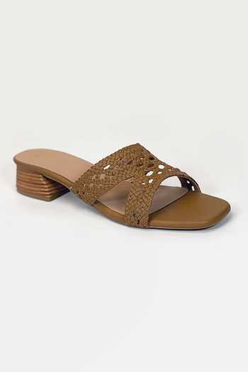 Buy_Heel Your Sole_Brown Jazz Braided Heels _Online_at_Aza_Fashions