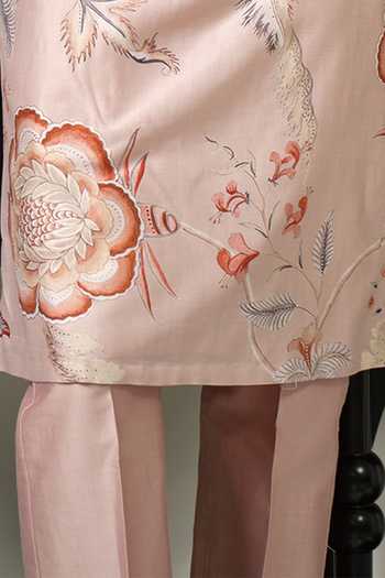 Mahima Mahajan_Pink Silk, Chanderi Rawaq Embellished Kurta Set _Online_at_Aza_Fashions