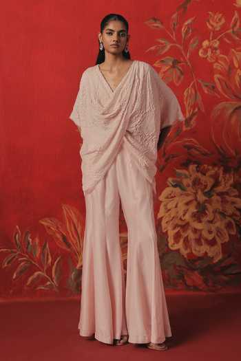 Buy_Twenty Nine_Pink Twill Lemonade Bootcut Pant _Online_at_Aza_Fashions