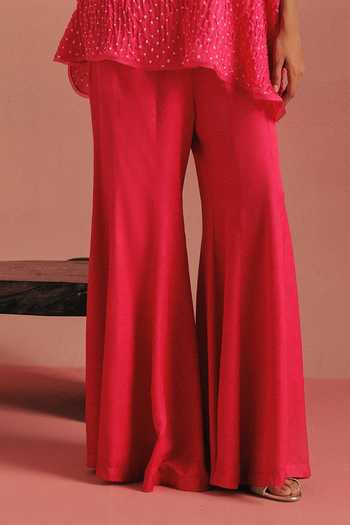 Twenty Nine_Pink Twill Bubblegum Bootcut Pant _Online_at_Aza_Fashions