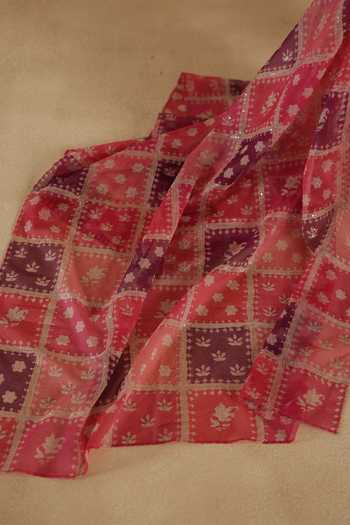 Buy_Begum_Pink Silk, Tissue, Organza Mandarin Collar Aalam Kurta Pant Set _Online