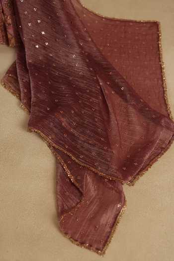 Shop_Begum_Purple Silk Round Neck Kangna Lehenga Set _Online_at_Aza_Fashions