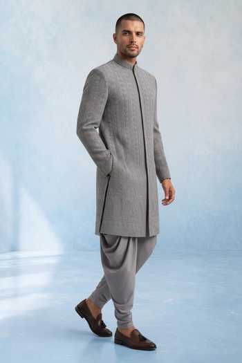 Bubber Couture_Grey Cotton Aro Dhoti Pant _Online_at_Aza_Fashions