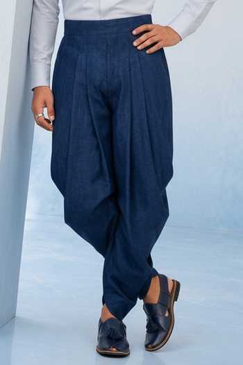 Buy_Bubber Couture_Blue Hiro Dhoti Pant _Online_at_Aza_Fashions