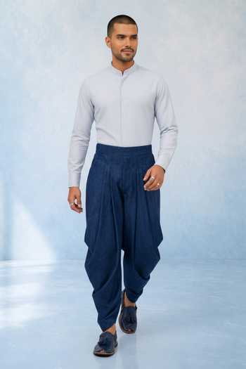 Shop_Bubber Couture_Blue Hiro Dhoti Pant _Online_at_Aza_Fashions