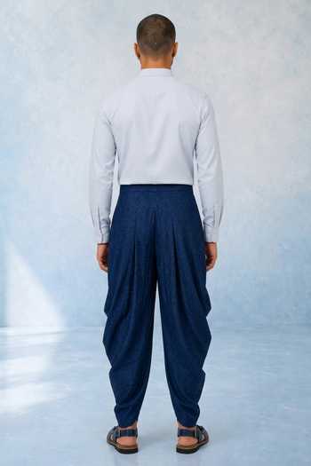 Shop_Bubber Couture_Blue Hiro Dhoti Pant _at_Aza_Fashions