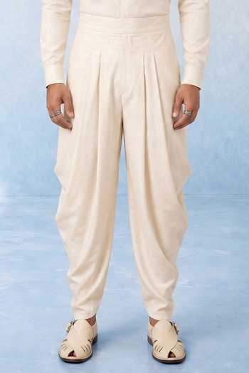 Buy_Bubber Couture_Off White Cotton Ciel Dhoti Pant _Online_at_Aza_Fashions