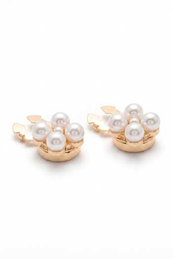 ESME_White Molten Button Covers - Set Of 2 _Online_at_Aza_Fashions