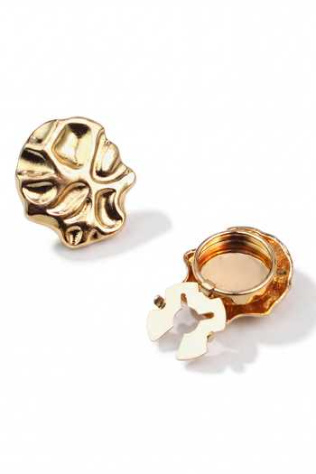Shop_ESME_Gold Molten Button Covers - Set Of 2 _at_Aza_Fashions