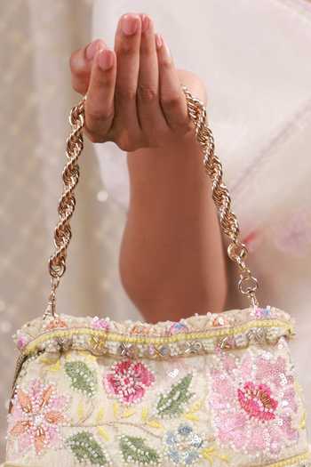 Buy_AMYRA_Multi Color Embroidery, Sequins, Beads, Pearls, Tassels, Gulbahar Pastel Potli _Online