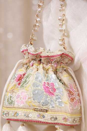 AMYRA_Multi Color Embroidery, Sequins, Beads, Pearls, Gulbahar Pastel Mini Potli 