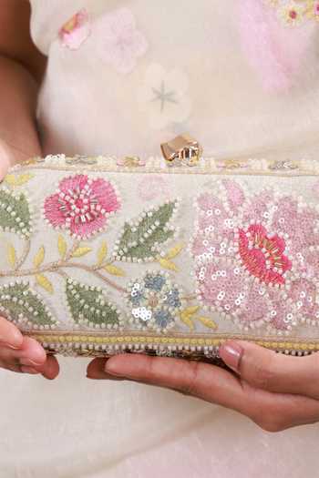 Shop_AMYRA_Multi Color Gulbahar Embroidered Pastel Capsule Clutch _Online