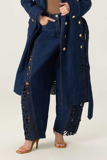 Shop_Saaksha & Kinni_Blue Denim Bex High Waist Jeans _Online_at_Aza_Fashions