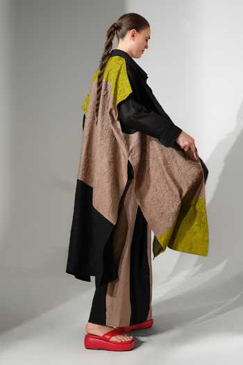 Buy_Stoique_Black Silk Awaken Color Block Tunic Jacket 