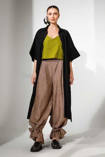Buy_Stoique_Black Silk Applique Grain Crushed Overlay _at_Aza_Fashions