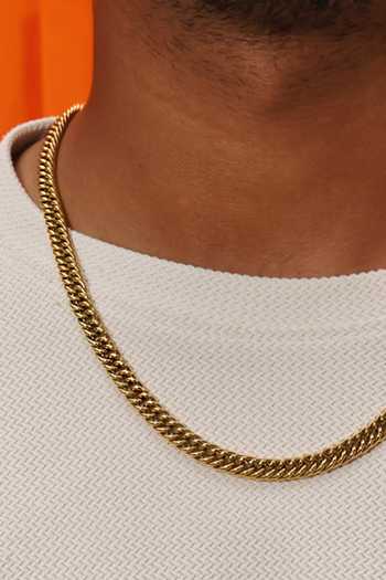 Arvino_Gold Raw Edge Chain Necklace _Online_at_Aza_Fashions