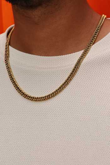 Buy_Arvino_Gold Raw Edge Chain Necklace _at_Aza_Fashions