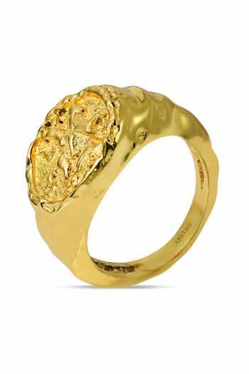 Shop_Arvino_Gold Regal Crest Ring _at_Aza_Fashions