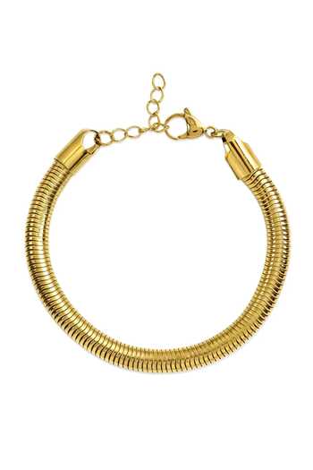 Shop_Arvino_Gold Coil Chain Bracelet _at_Aza_Fashions