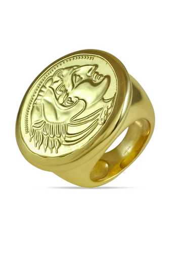 Shop_Arvino_Gold Gladiator Crest Signet Ring _at_Aza_Fashions