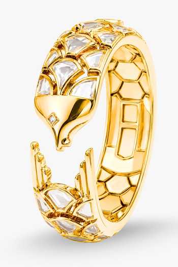 Buy_Isharya_Gold Plated Pine Mirror Statement Brass Bracelet _Online_at_Aza_Fashions